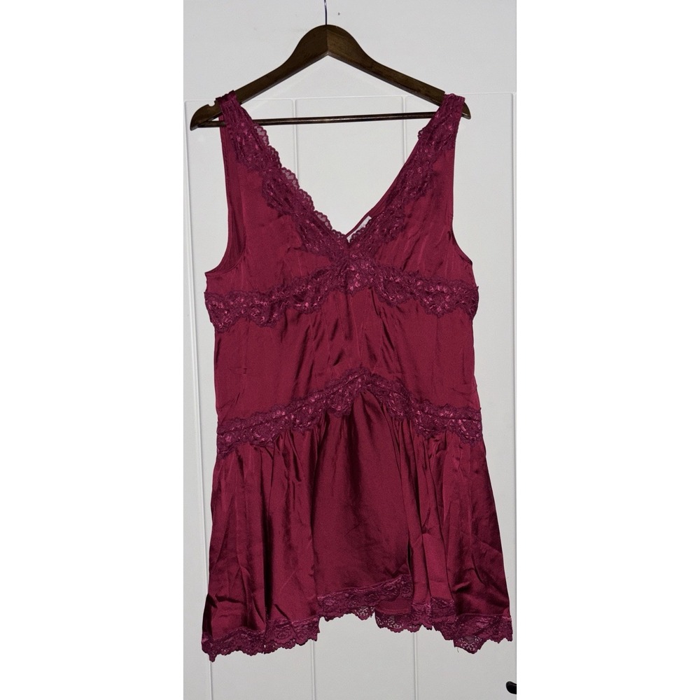 Intimately Free People In This Groove Silky Babydoll Mini Slip Dress NEW Size L